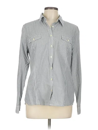 Pre-owned Tommy Hilfiger Long Sleeve Button Down Shirt In Gray