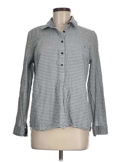 Pre-owned Tommy Hilfiger Long Sleeve Button Down Shirt In Gray