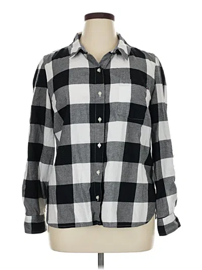 Pre-owned Tommy Hilfiger Long Sleeve Button Down Shirt In Gray