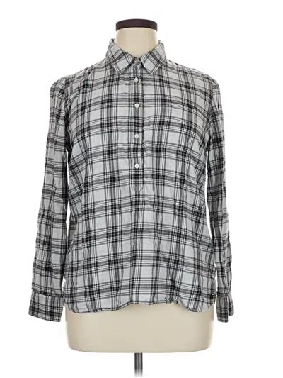 Pre-owned Tommy Hilfiger Long Sleeve Button Down Shirt In Gray