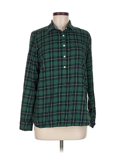 Pre-owned Tommy Hilfiger Long Sleeve Button Down Shirt In Green