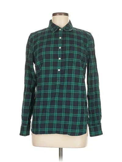 Pre-owned Tommy Hilfiger Long Sleeve Button Down Shirt In Green
