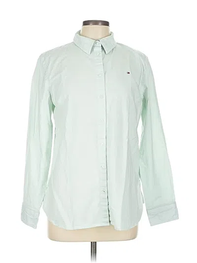 Pre-owned Tommy Hilfiger Long Sleeve Button Down Shirt In Green