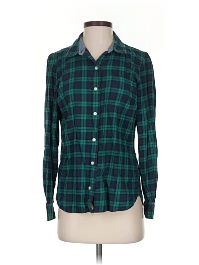 Pre-owned Tommy Hilfiger Long Sleeve Button Down Shirt In Green