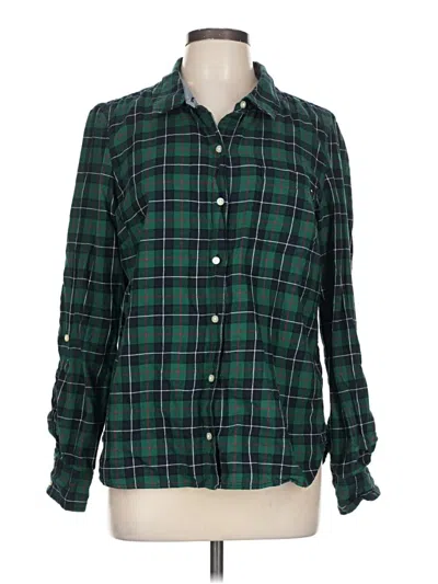 Pre-owned Tommy Hilfiger Long Sleeve Button Down Shirt In Green