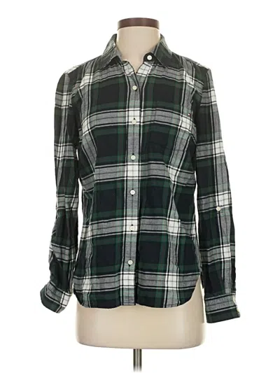 Pre-owned Tommy Hilfiger Long Sleeve Button Down Shirt In Green