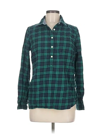 Pre-owned Tommy Hilfiger Long Sleeve Button Down Shirt In Green