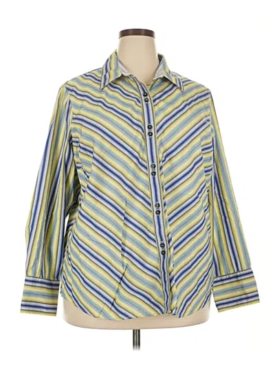 Pre-owned Tommy Hilfiger Long Sleeve Button Down Shirt In Green