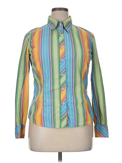 Pre-owned Tommy Hilfiger Long Sleeve Button Down Shirt In Green