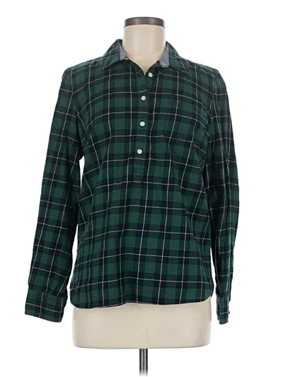 Pre-owned Tommy Hilfiger Long Sleeve Button Down Shirt In Green