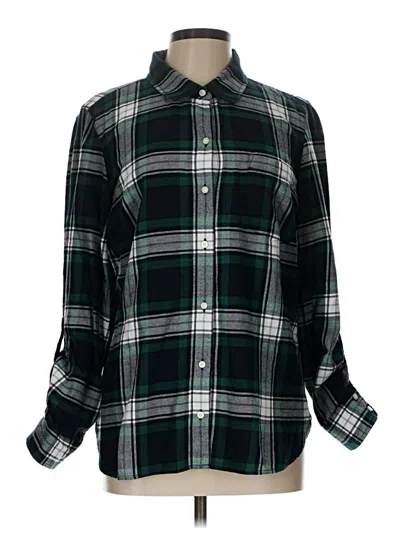 Pre-owned Tommy Hilfiger Long Sleeve Button Down Shirt In Green