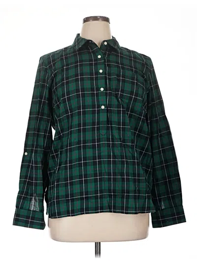 Pre-owned Tommy Hilfiger Long Sleeve Button Down Shirt In Green