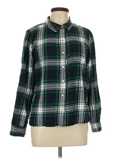 Pre-owned Tommy Hilfiger Long Sleeve Button Down Shirt In Green
