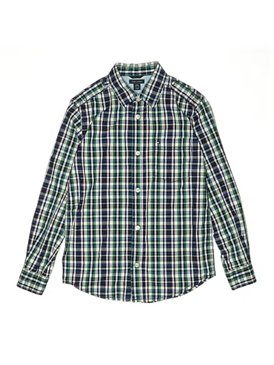 Pre-owned Tommy Hilfiger Kids' Long Sleeve Button Down Shirt In Green