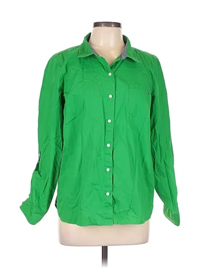 Pre-owned Tommy Hilfiger Long Sleeve Button Down Shirt In Green