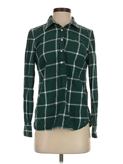 Pre-owned Tommy Hilfiger Long Sleeve Button Down Shirt In Green