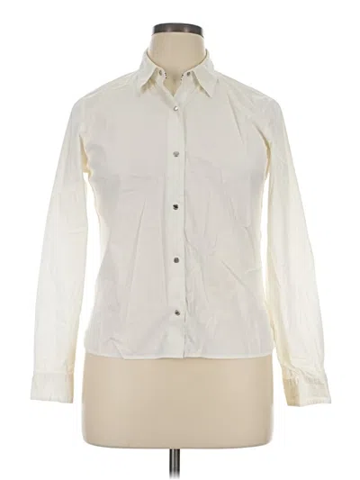 Pre-owned Tommy Hilfiger Long Sleeve Button Down Shirt In Ivory