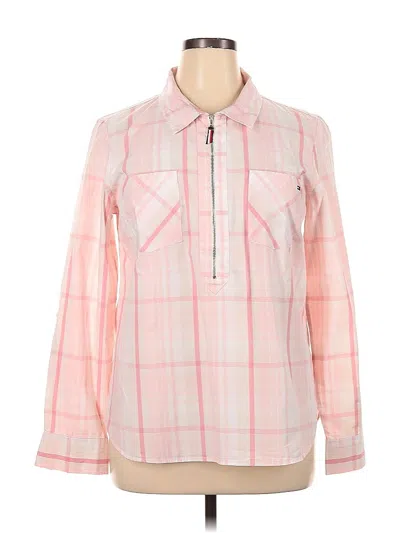 Pre-owned Tommy Hilfiger Long Sleeve Button Down Shirt In Pink
