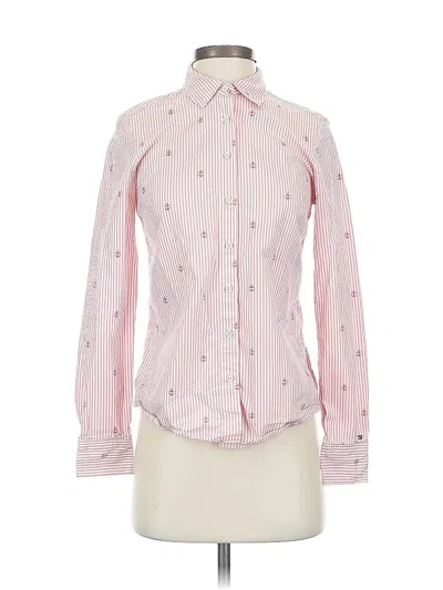 Pre-owned Tommy Hilfiger Long Sleeve Button Down Shirt In Pink