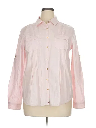 Pre-owned Tommy Hilfiger Long Sleeve Button Down Shirt In Pink