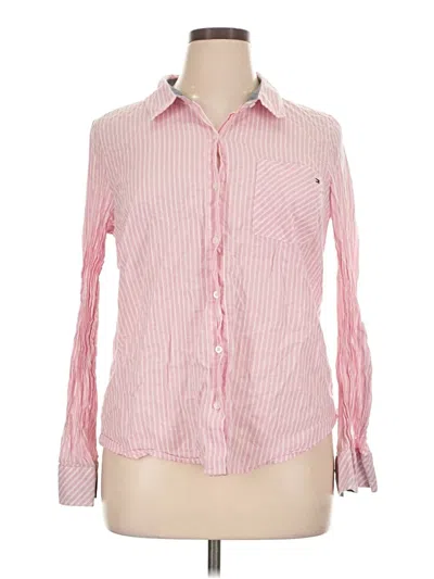 Pre-owned Tommy Hilfiger Long Sleeve Button Down Shirt In Pink