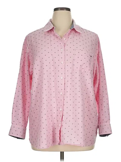 Pre-owned Tommy Hilfiger Long Sleeve Button Down Shirt In Pink