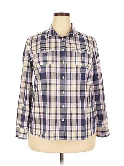 Pre-owned Tommy Hilfiger Long Sleeve Button Down Shirt In Purple