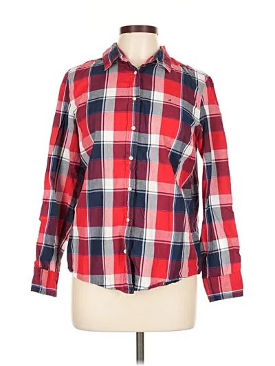 Pre-owned Tommy Hilfiger Long Sleeve Button Down Shirt In Red