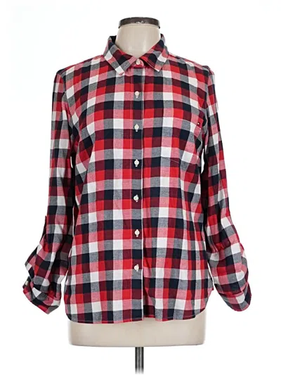 Pre-owned Tommy Hilfiger Long Sleeve Button Down Shirt In Red
