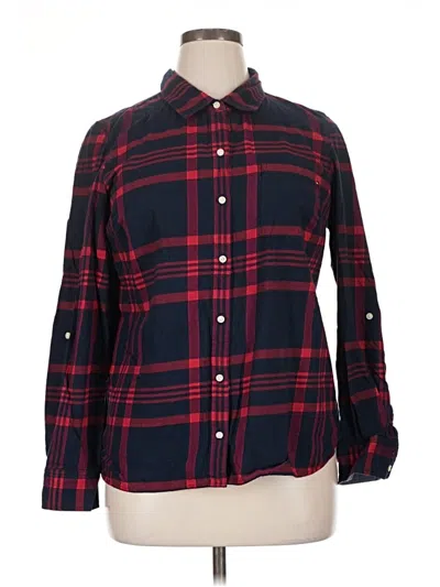 Pre-owned Tommy Hilfiger Long Sleeve Button Down Shirt In Red