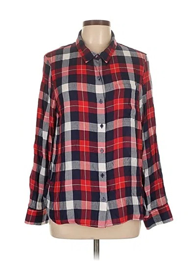 Pre-owned Tommy Hilfiger Long Sleeve Button Down Shirt In Red