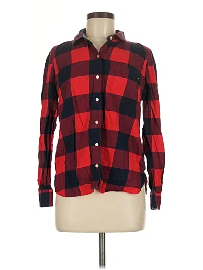 Pre-owned Tommy Hilfiger Long Sleeve Button Down Shirt In Red