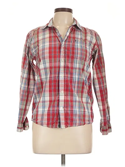 Pre-owned Tommy Hilfiger Long Sleeve Button Down Shirt In Red