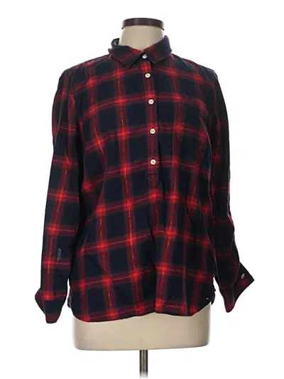 Pre-owned Tommy Hilfiger Long Sleeve Button Down Shirt In Red