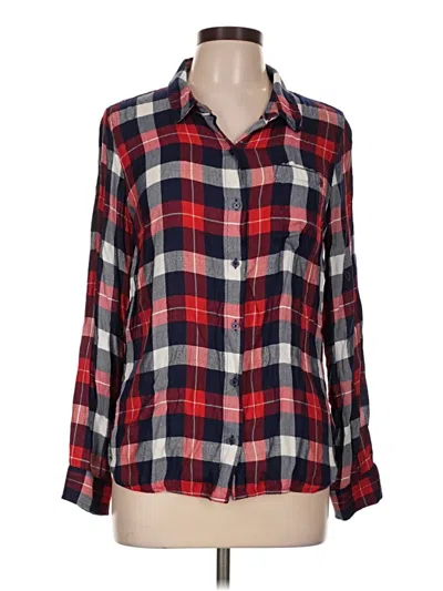 Pre-owned Tommy Hilfiger Long Sleeve Button Down Shirt In Red