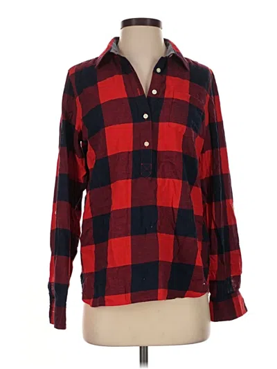 Pre-owned Tommy Hilfiger Long Sleeve Button Down Shirt In Red
