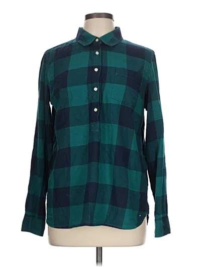 Pre-owned Tommy Hilfiger Long Sleeve Button Down Shirt In Teal