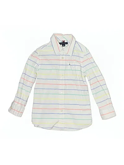 Pre-owned Tommy Hilfiger Kids' Long Sleeve Button Down Shirt In White