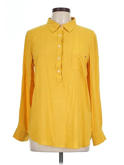 Pre-owned Tommy Hilfiger Long Sleeve Button Down Shirt In Yellow