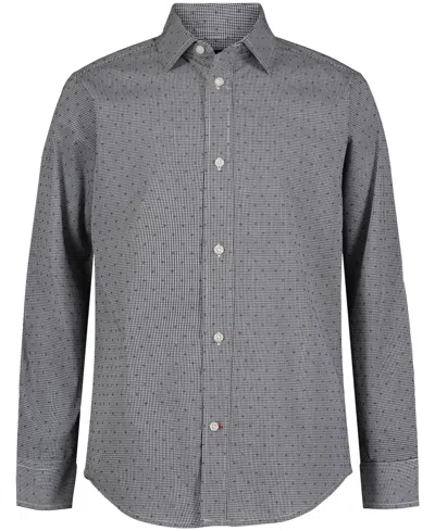 Tommy Hilfiger Kids' Long-sleeve Button-up Shirt, Big Boys In Navy