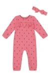 Tommy Hilfiger Long Sleeve Coverall & Headband Set In Pink