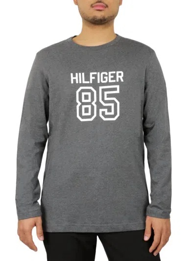 Tommy Hilfiger Long Sleeve Crew Neck Shirt In Carbon Heather In Grey