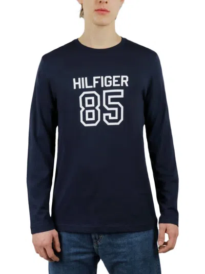 Tommy Hilfiger Long Sleeve Crew Neck Shirt In Dark Navy In Blue
