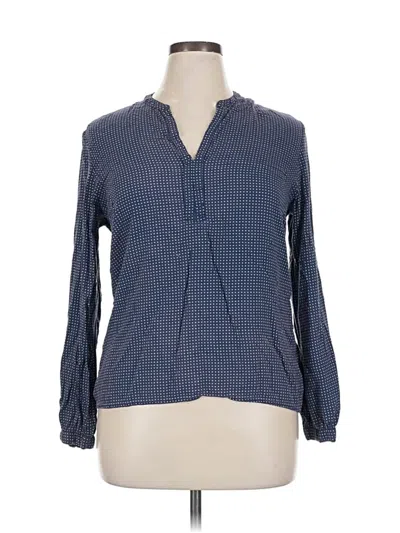 Pre-owned Tommy Hilfiger Long Sleeve Henley Shirt In Blue