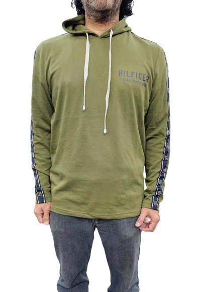 Tommy Hilfiger Long Sleeve Hoodie In Moss In Green