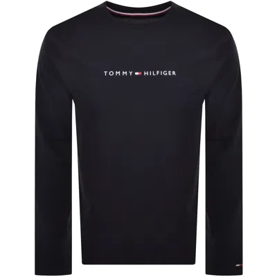 Tommy Hilfiger Long Sleeve Logo T Shirt Navy