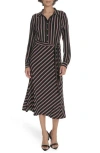 Tommy Hilfiger Long Sleeve Midi Dress In Black