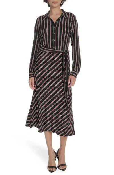 Tommy Hilfiger Long Sleeve Midi Dress In Black