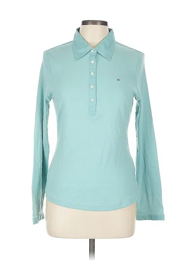 Pre-owned Tommy Hilfiger Long Sleeve Polo Shirt In Blue
