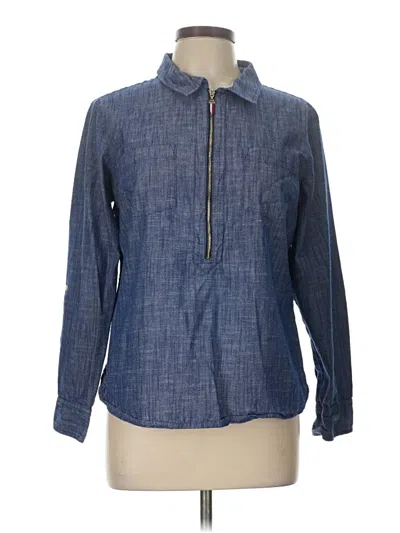 Pre-owned Tommy Hilfiger Long Sleeve Polo Shirt In Blue